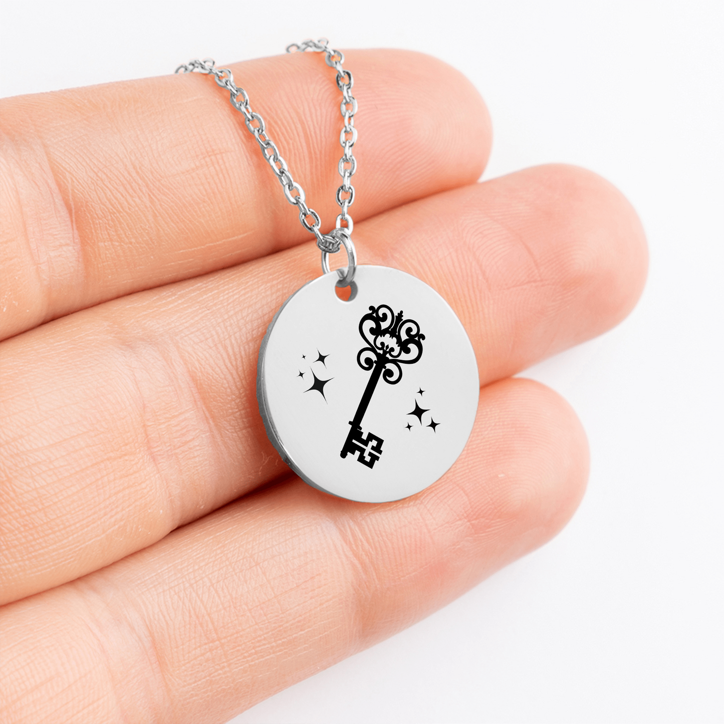 This dainty gold key necklace is a beautiful jewelry gift from a husband to his wife. Whether it's for her birthday, as a Christmas present, or as an anniversary gift, this engraved necklace is a meaningful keepsake she will cherish forever.