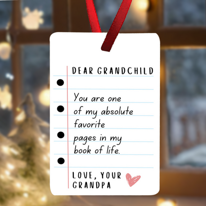 Show your grandchild just how much they mean to you with this thoughtful ornament. Perfect for expressing your love and appreciation, this ornament is a beautiful way to show how much love and the joy they bring to your life. A lasting keepsake that they will cherish for years to come, this ornament makes a meaningful birthday gift or Christmas present for your beloved grandchild.