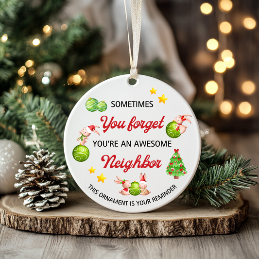 Heartfelt Christmas ornament designed as a thoughtful appreciation gift for neighbors. Featuring a warm and festive design, this neighbor ornament is a perfect way to show gratitude and spread holiday cheer.