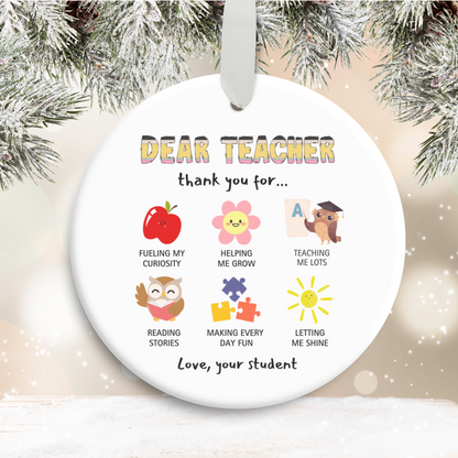 Heartfelt ornament designed as a thoughtful appreciation gift from a student to their favorite teacher. A perfect way to express gratitude for their hard work and dedication during teacher’s day. Let’s thank them for their guidance, support, and making learning fun.