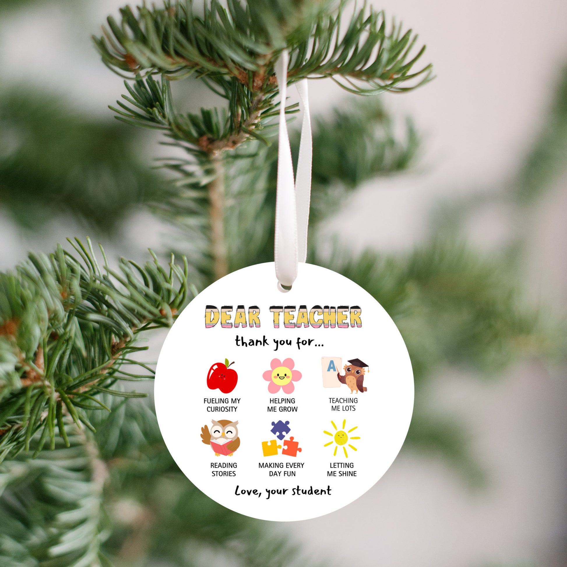 Heartfelt ornament designed as a thoughtful appreciation gift from a student to their favorite teacher. A perfect way to express gratitude for their hard work and dedication during teacher’s day. Let’s thank them for their guidance, support, and making learning fun.