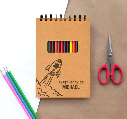 Sketch Pad for Kids – Rocket Sketchbook Personalized