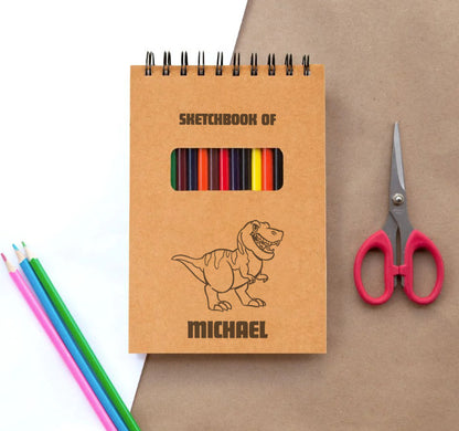 Sketch Pad for Kids – Dinosaur Sketchbook Personalized