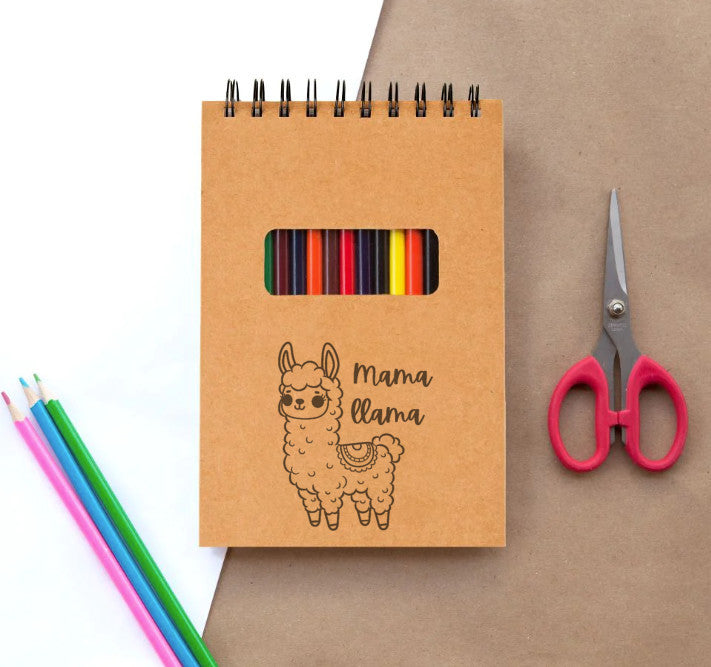 Sketch Pad for Mother & Daughter – Mama llama and Mini llama Personalized