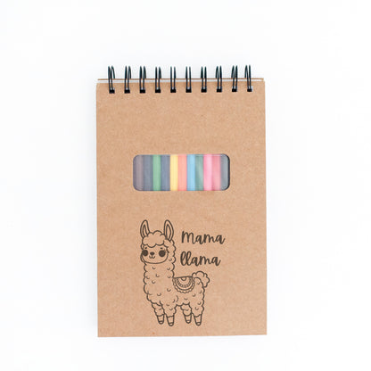 Sketch Pad for Mother & Daughter – Mama llama and Mini llama Personalized